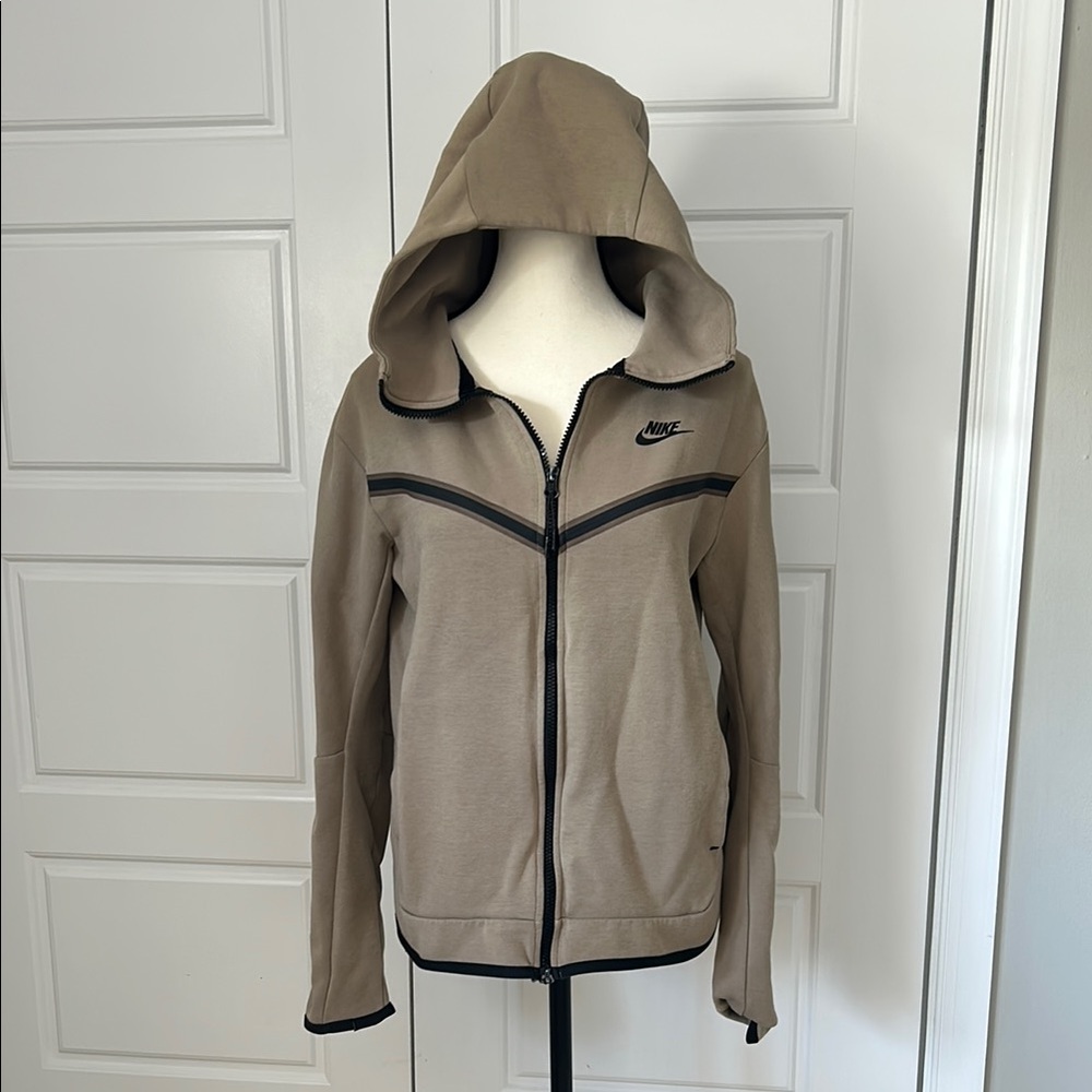 Nike Microfiber Tan Full Zip Hoodie with Extra Pocket on Arm - Picture 1 of 9